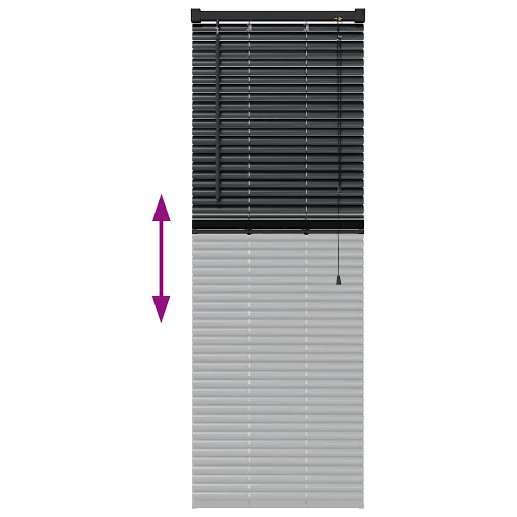 Persiana de Janela com cortinas Manual Preto Alumínio