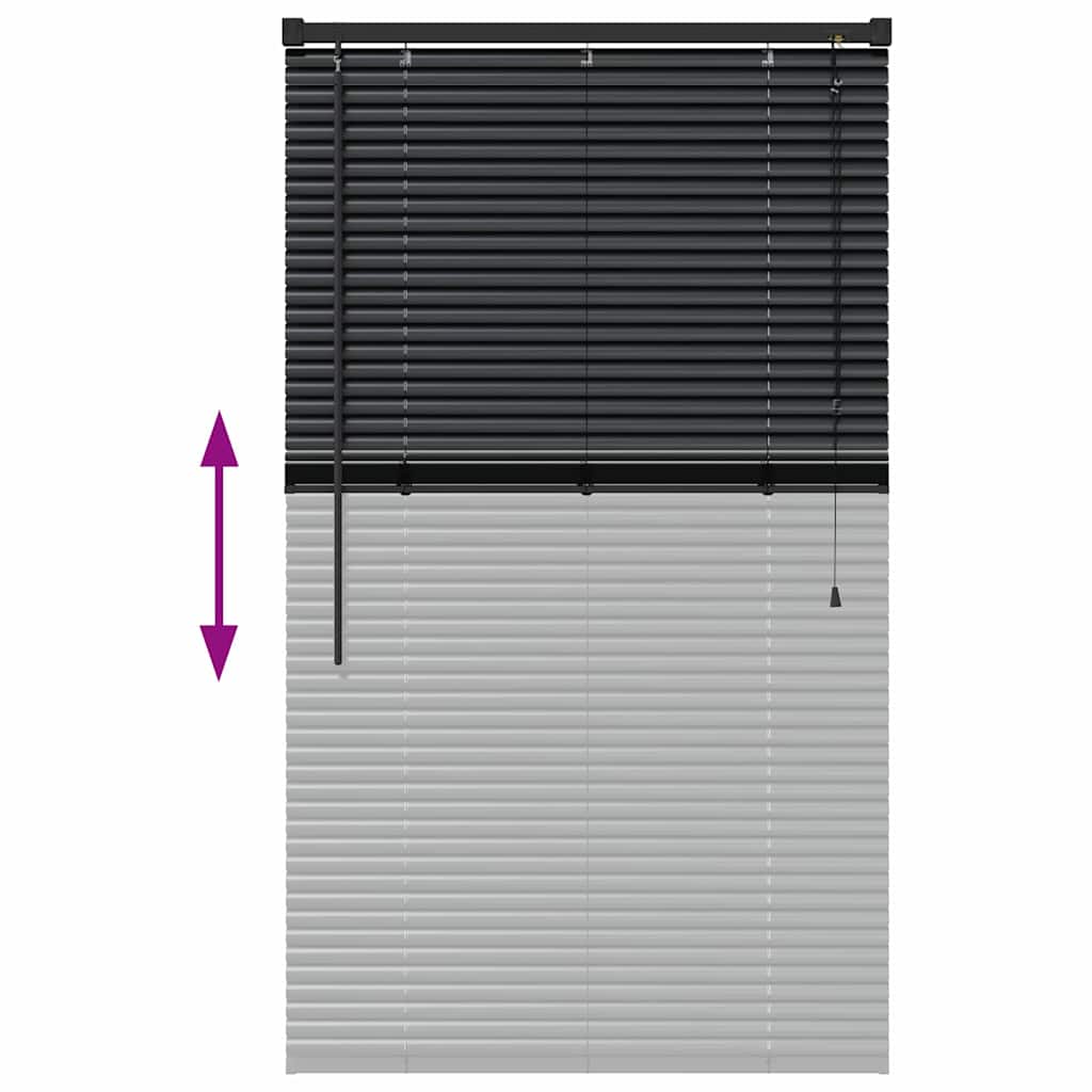 Persiana de Janela com cortinas Manual Preto Alumínio