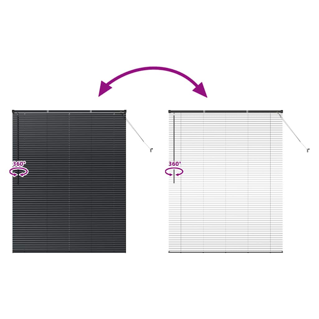 Persiana de Janela com cortinas Manual Preto Alumínio