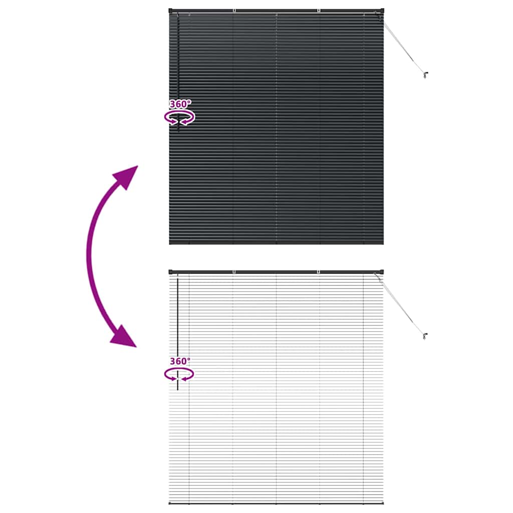 Persiana de Janela com cortinas Manual Preto Alumínio