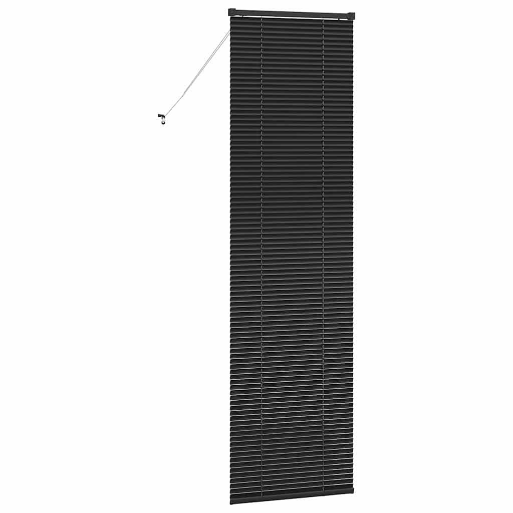 Persiana de Janela com cortinas Manual Preto Alumínio