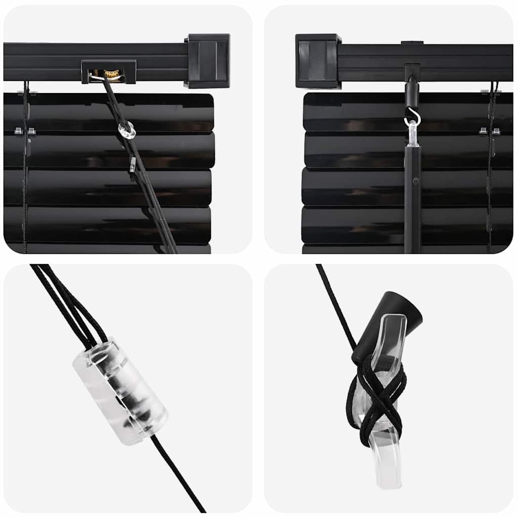 Persiana de Janela com cortinas Manual Preto Alumínio