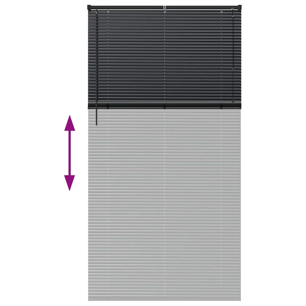 Persiana de Janela com cortinas Manual Preto Alumínio