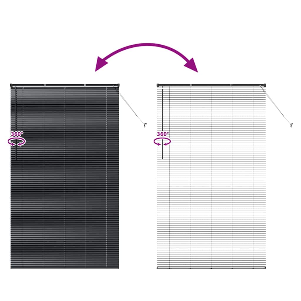 Persiana de Janela com cortinas Manual Preto Alumínio