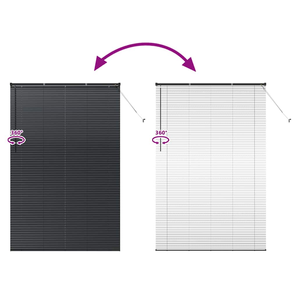 Persiana de Janela com cortinas Manual Preto Alumínio