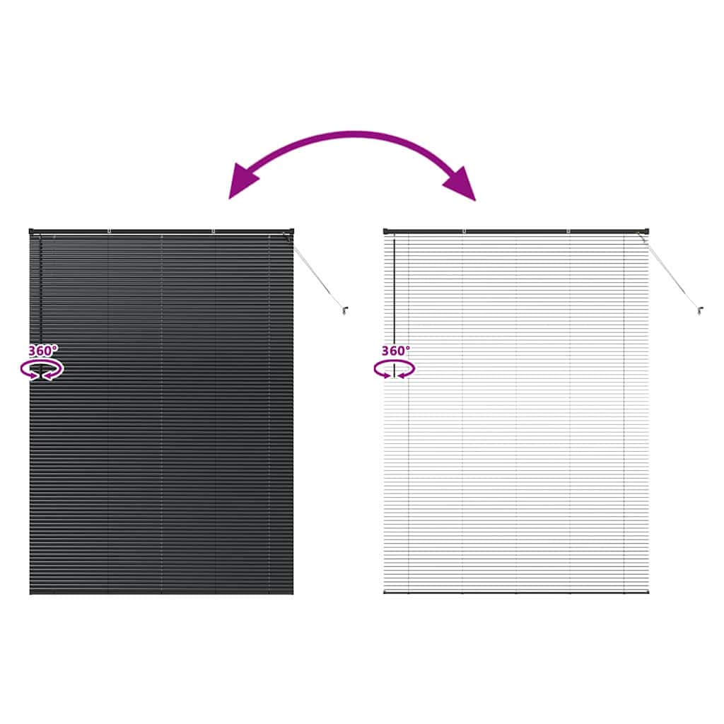 Persiana de Janela com cortinas Manual Preto Alumínio