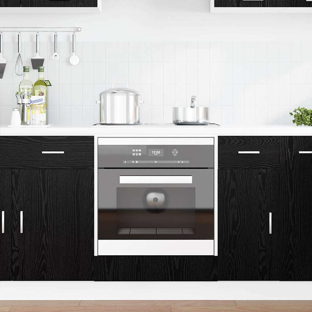 Armário de forno Riga Carvalho preto 60 x 46 x 81,5 cm