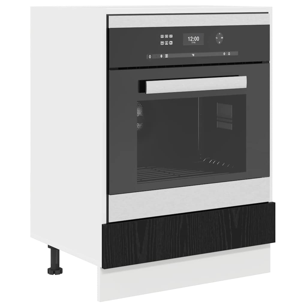 Armário de forno Riga Carvalho preto 60 x 46 x 81,5 cm