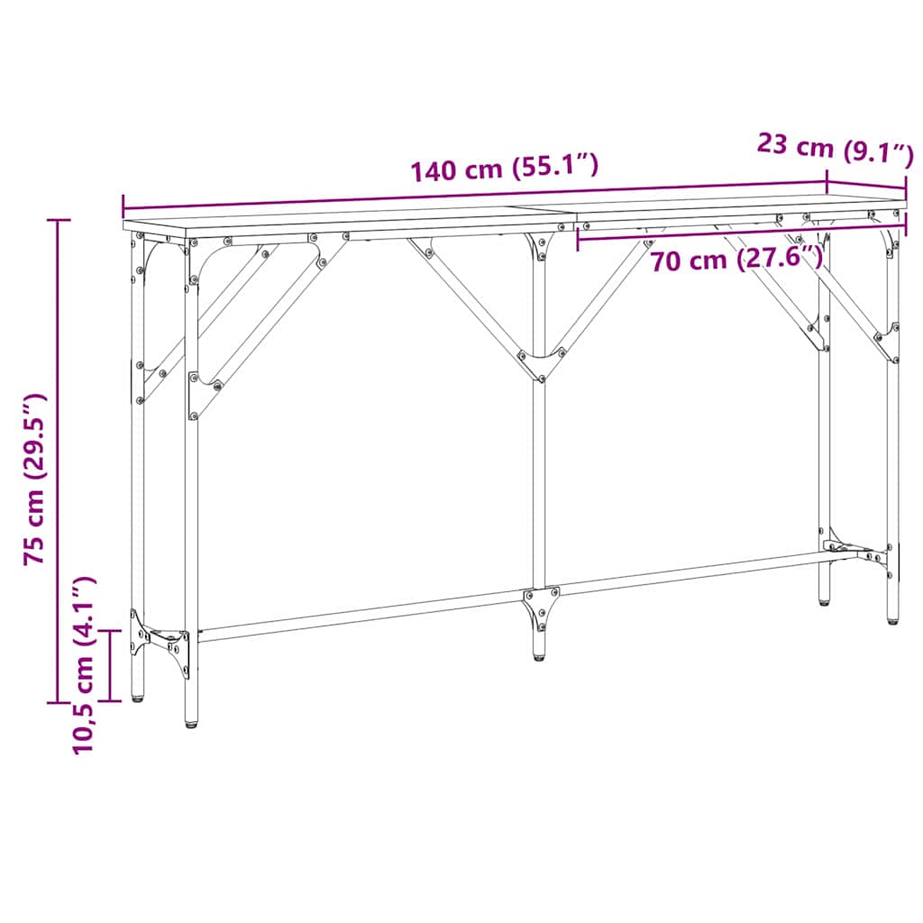Aparador carvalho artisiano 140 x 23 x 75 cm