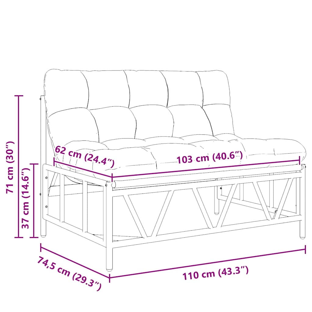 Banco de jardim Cinzento-claro 110 x 75 x 71 cm Aço