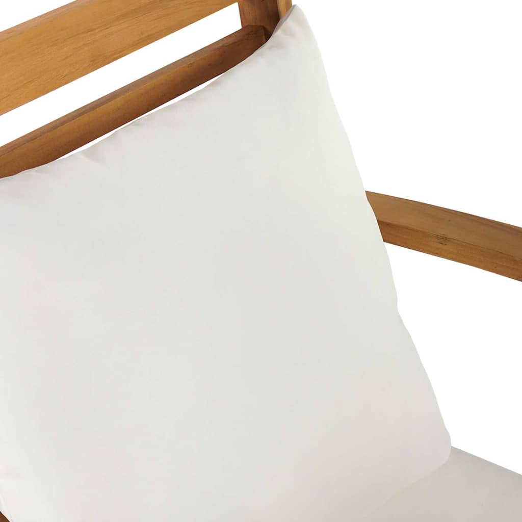 Conjunto de Sofá de Jardim Natural Madeira de teca maciça