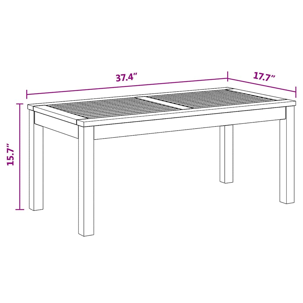 Conjunto de Sofá de Jardim Natural Madeira de teca maciça