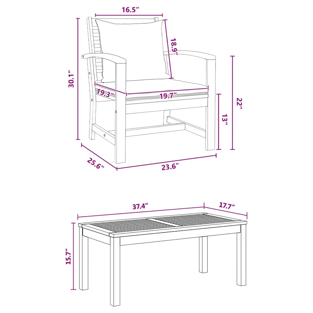 Conjunto de Sofá de Jardim Natural Madeira de teca maciça