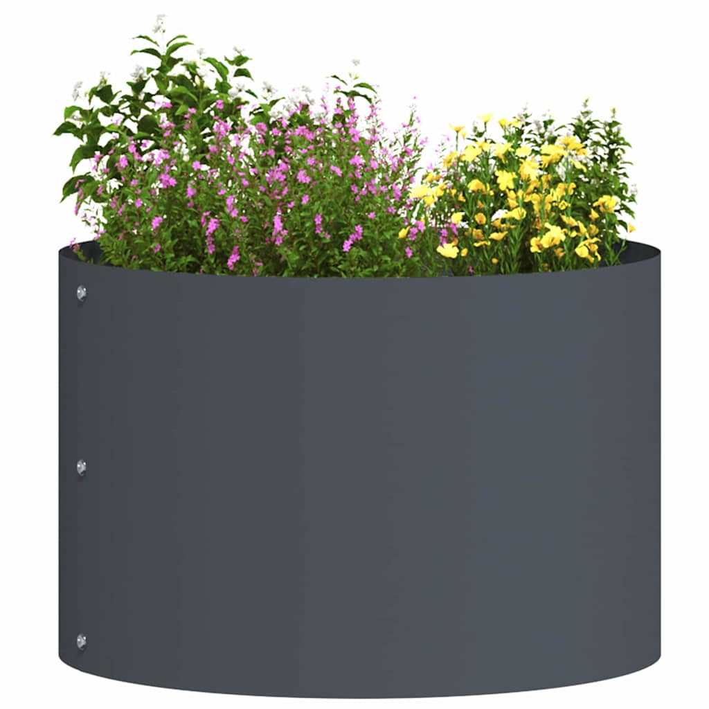 Vaso de Jardim Antracite 30 x 30 x 20 cm Aço laminado a frio