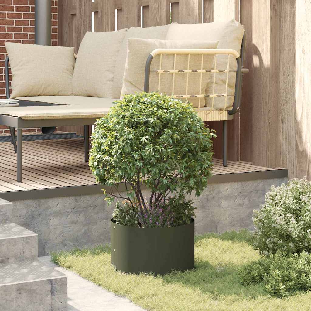 Vaso de Jardim Verde Oliva 30 x 30 x 20 cm Aço laminado a frio