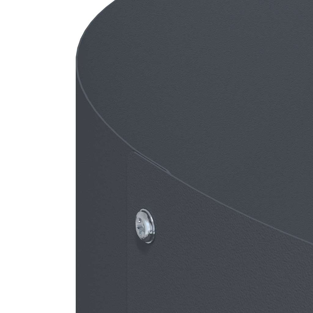 Vaso de Jardim Antracite 40 x 40 x 20 cm Aço laminado a frio