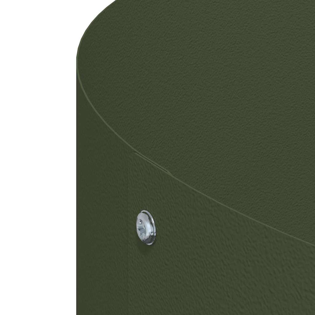 Vaso de Jardim Verde Oliva 40 x 40 x 20 cm Aço laminado a frio