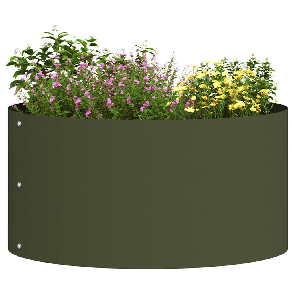 Vaso de Jardim Verde Oliva 40 x 40 x 20 cm Aço laminado a frio