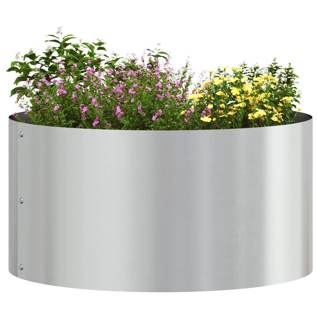 Vaso de Jardim Prateado 40 x 40 x 20 cm Aço Galvanizado