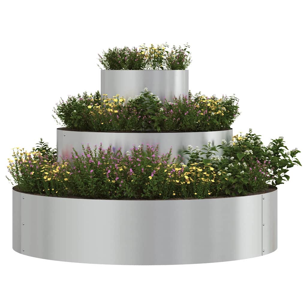 Vaso de Jardim Prateado 90 x 90 x 20 cm Aço Galvanizado