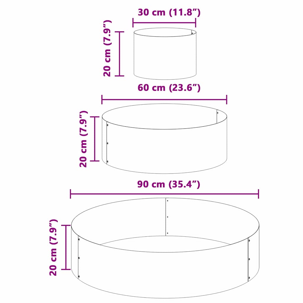 Vaso de Jardim Prateado 90 x 90 x 20 cm Aço Galvanizado