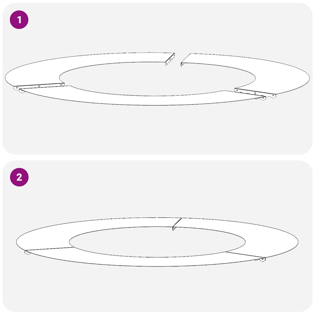 adequado para Anéis de Árvore Planos Preto Ø50 / 80 cm Aço