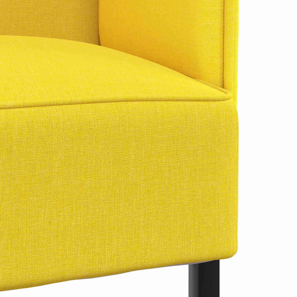 Sofá de Encosto Alto Amarelo-claro 109 x 56 x 121 cm tecido