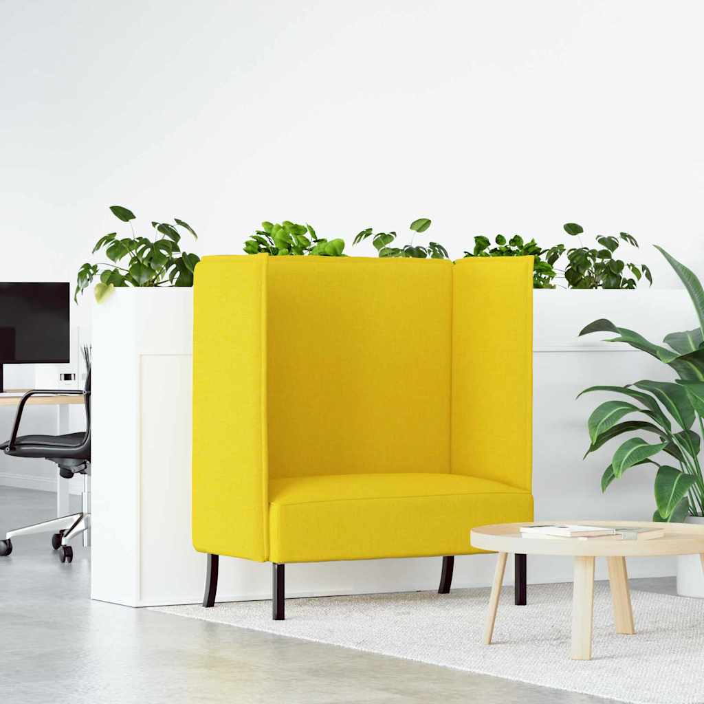 Sofá de Encosto Alto Amarelo-claro 109 x 56 x 121 cm tecido