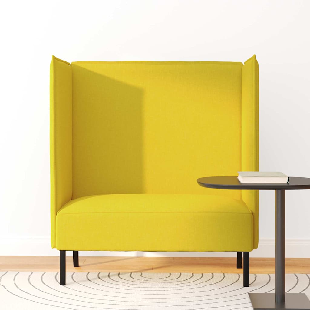 Sofá de Encosto Alto Amarelo-claro 109 x 56 x 121 cm tecido