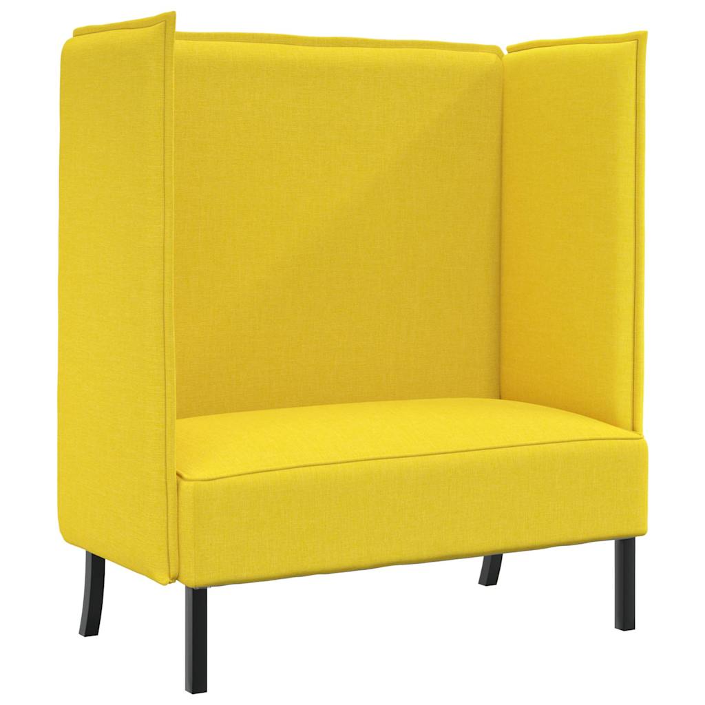 Sofá de Encosto Alto Amarelo-claro 109 x 56 x 121 cm tecido