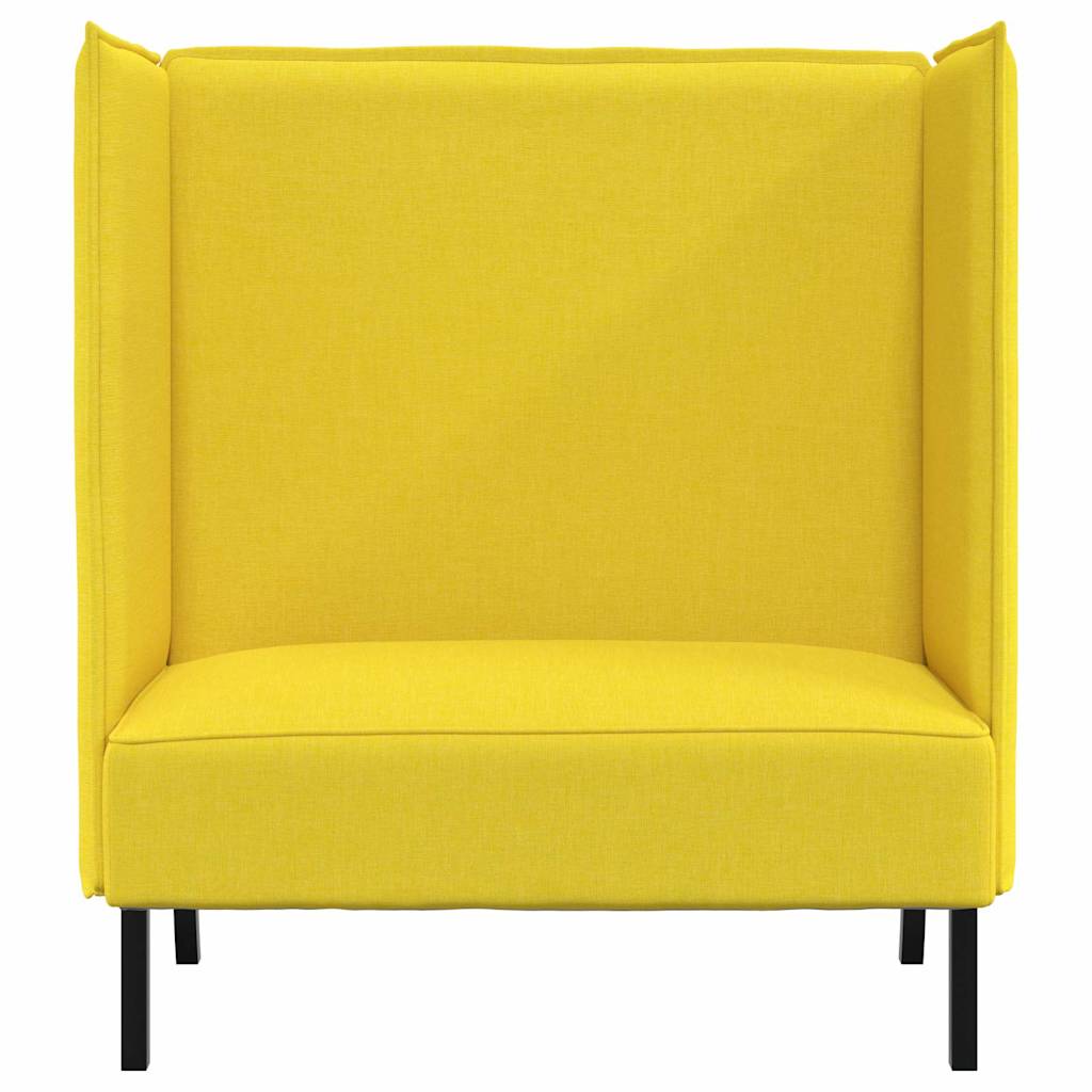 Sofá de Encosto Alto Amarelo-claro 109 x 56 x 121 cm tecido