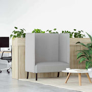 Sofá de Encosto Alto Cinza Nuvem 109 x 56 x 121 cm tecido