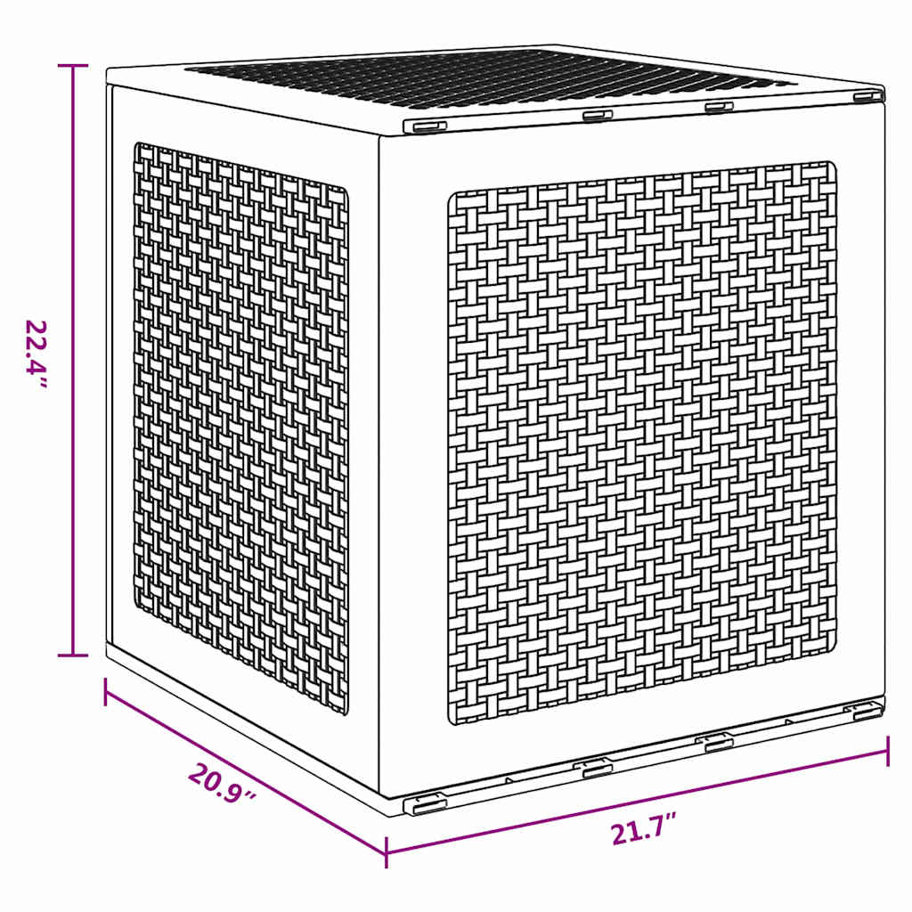 Caixa de Armazenamento para Jardim Antracite 55 x 53 x 57 cm