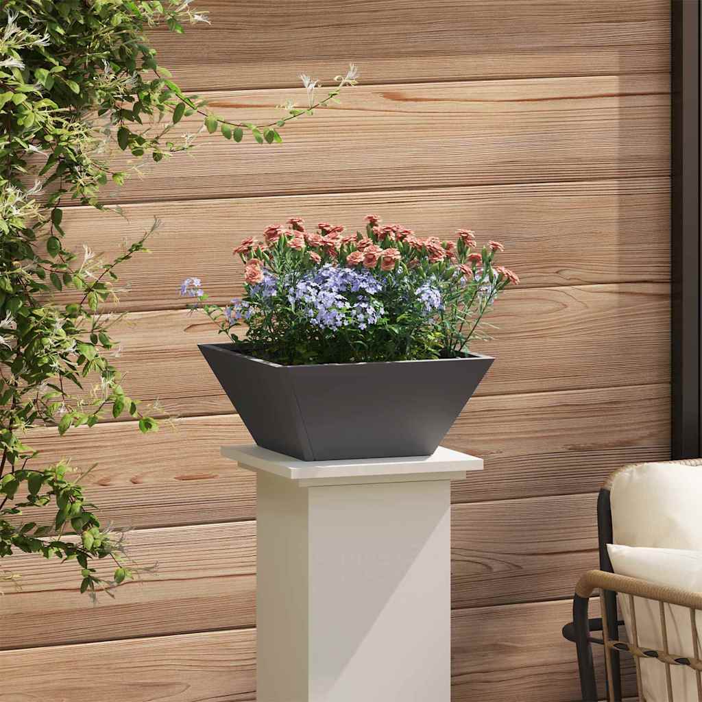 Vaso de Jardim Preto 35 x 35 x 15 cm Aço laminado a frio