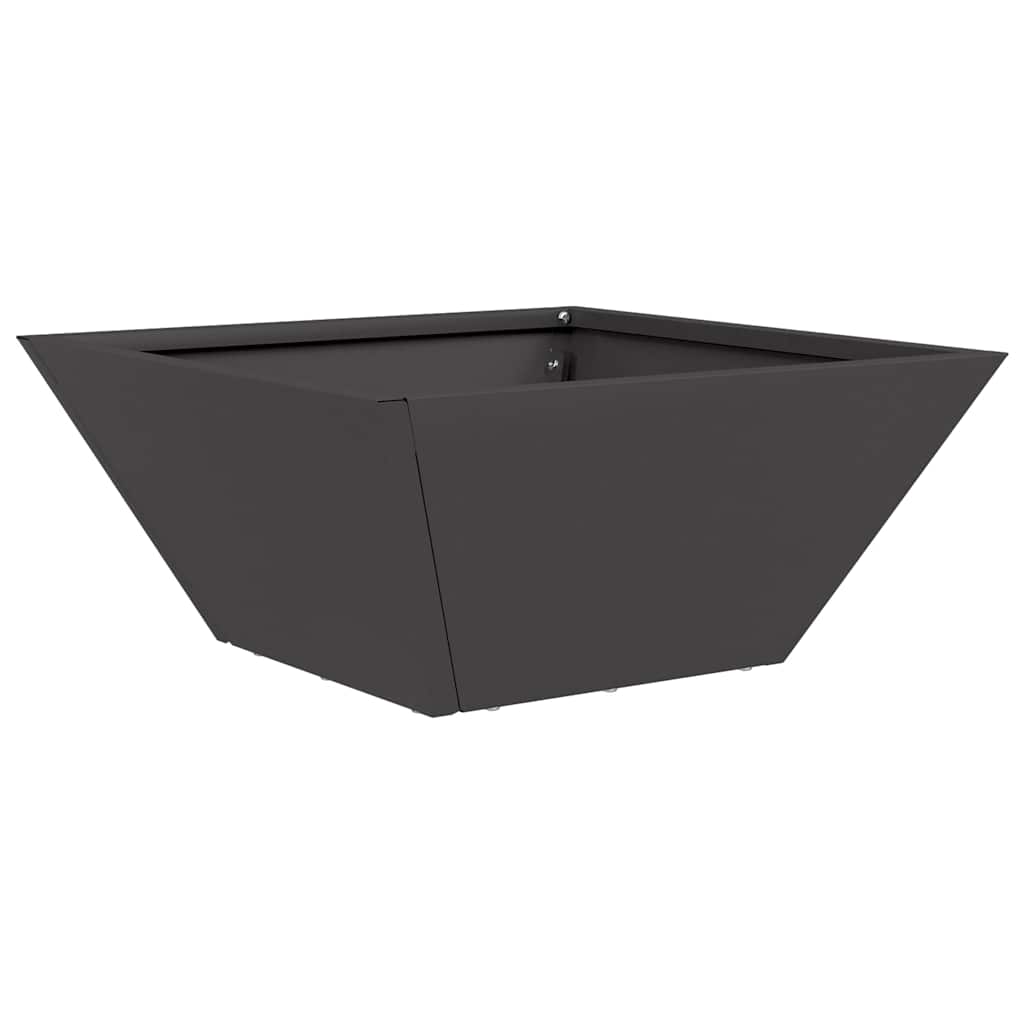 Vaso de Jardim Preto 35 x 35 x 15 cm Aço laminado a frio