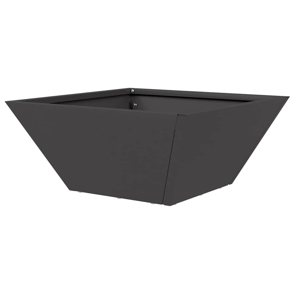 Vaso de Jardim Preto 35 x 35 x 15 cm Aço laminado a frio