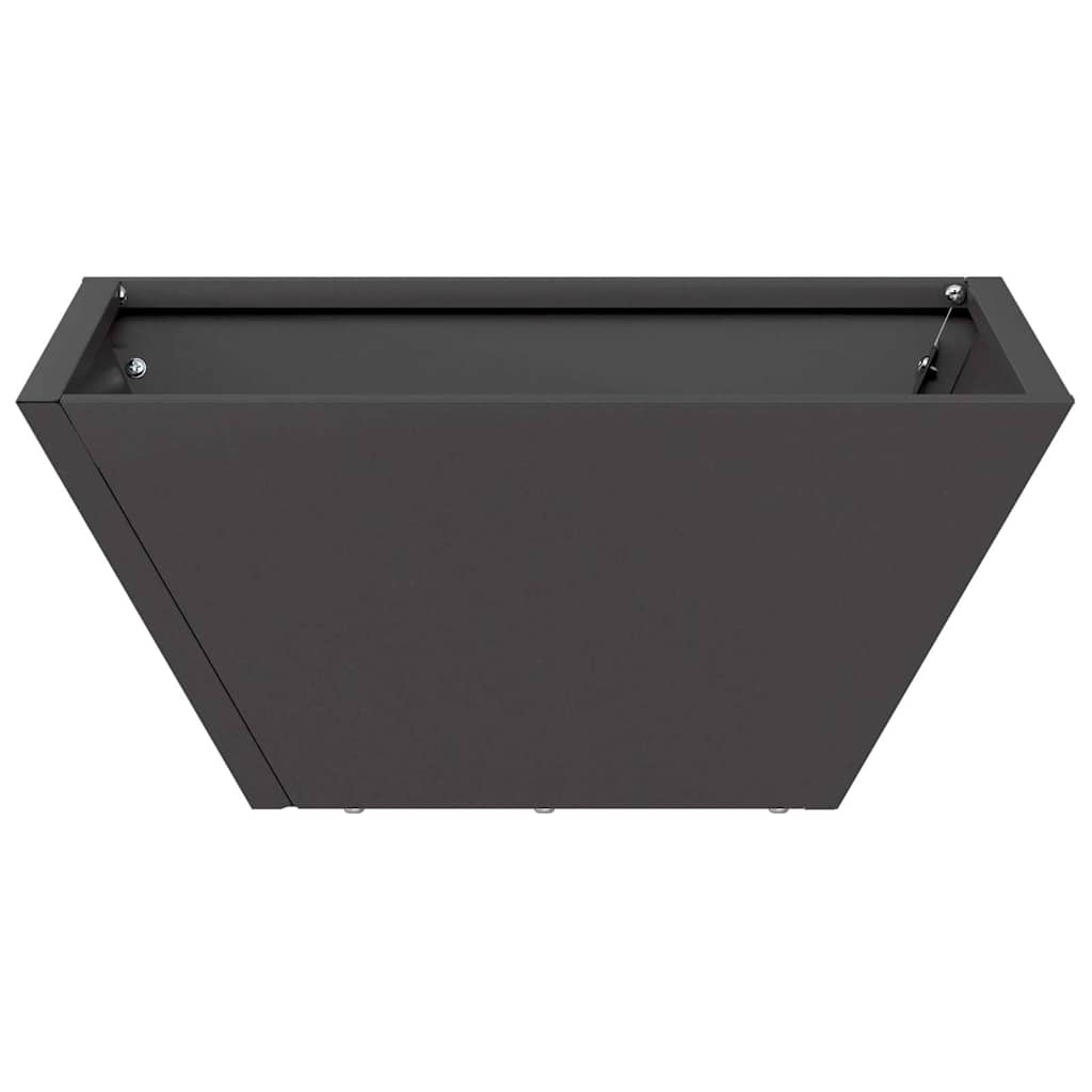 Vaso de Jardim Preto 35 x 35 x 15 cm Aço laminado a frio