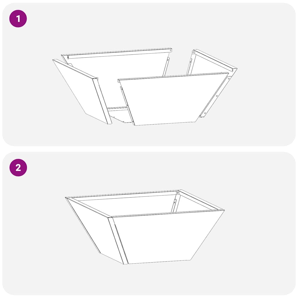 Vaso de Jardim Branco 35 x 35 x 15 cm Aço laminado a frio