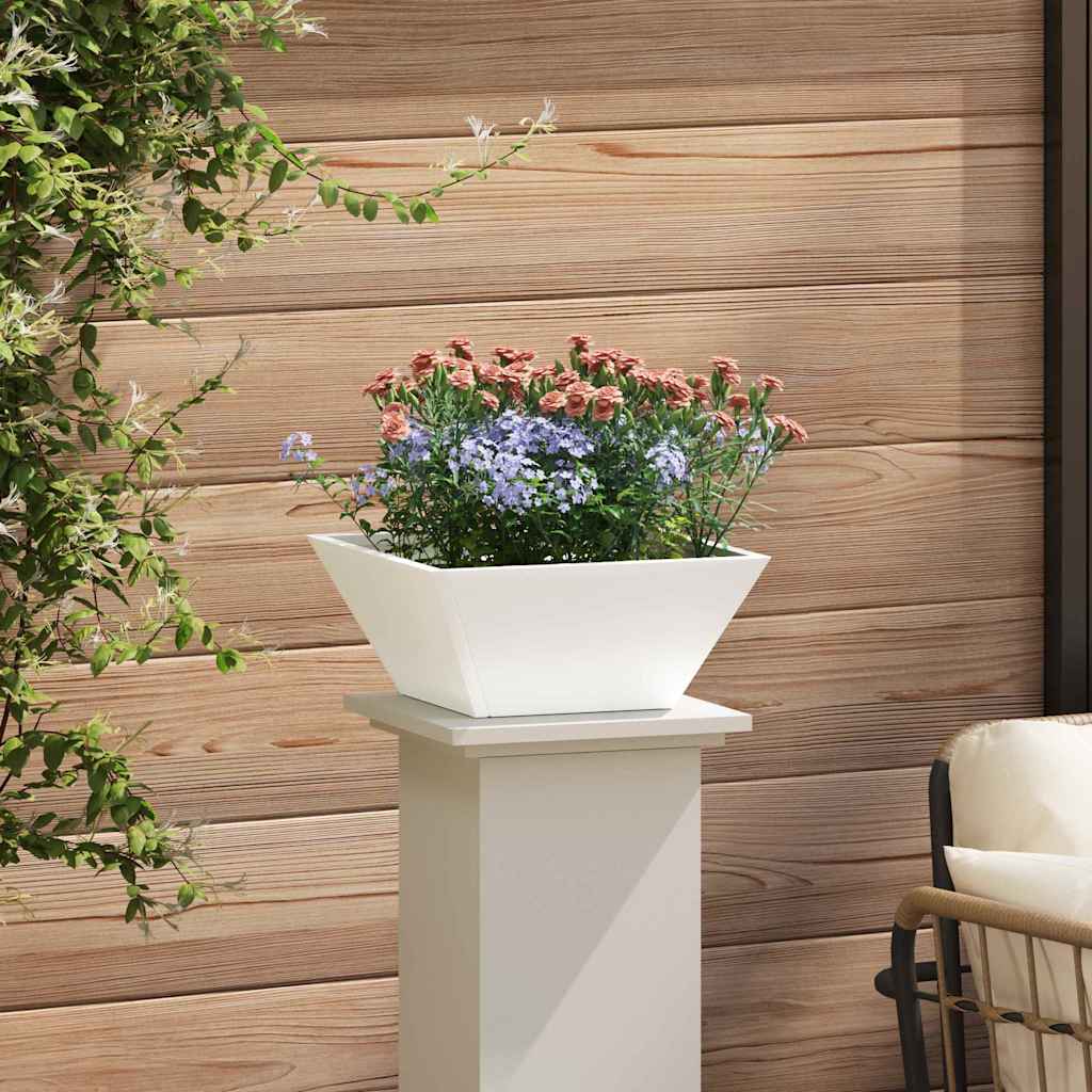 Vaso de Jardim Branco 35 x 35 x 15 cm Aço laminado a frio