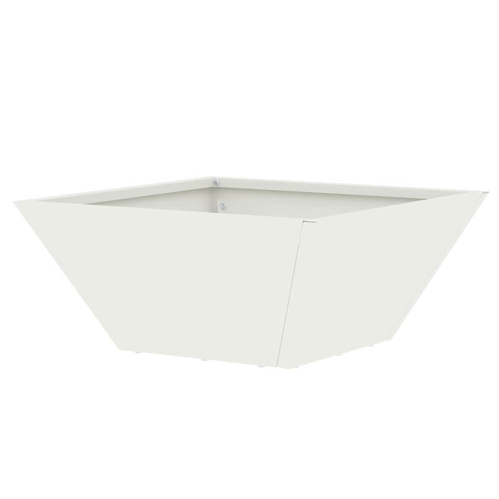 Vaso de Jardim Branco 35 x 35 x 15 cm Aço laminado a frio