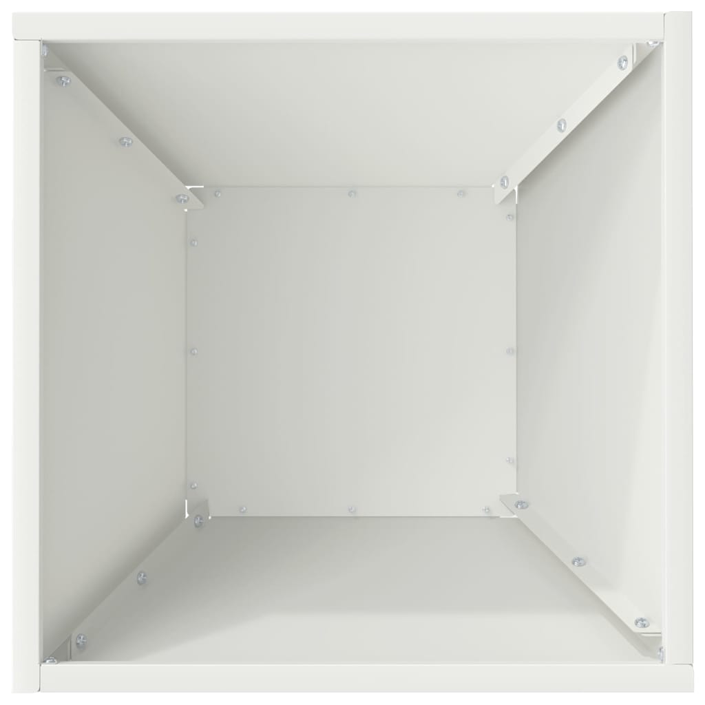 Vaso de Jardim Branco 35 x 35 x 15 cm Aço laminado a frio