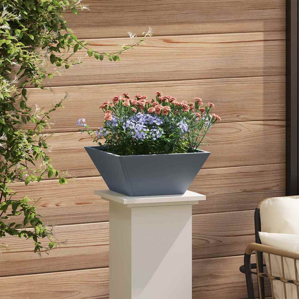 Vaso de Jardim Antracite 35 x 35 x 15 cm Aço laminado a frio
