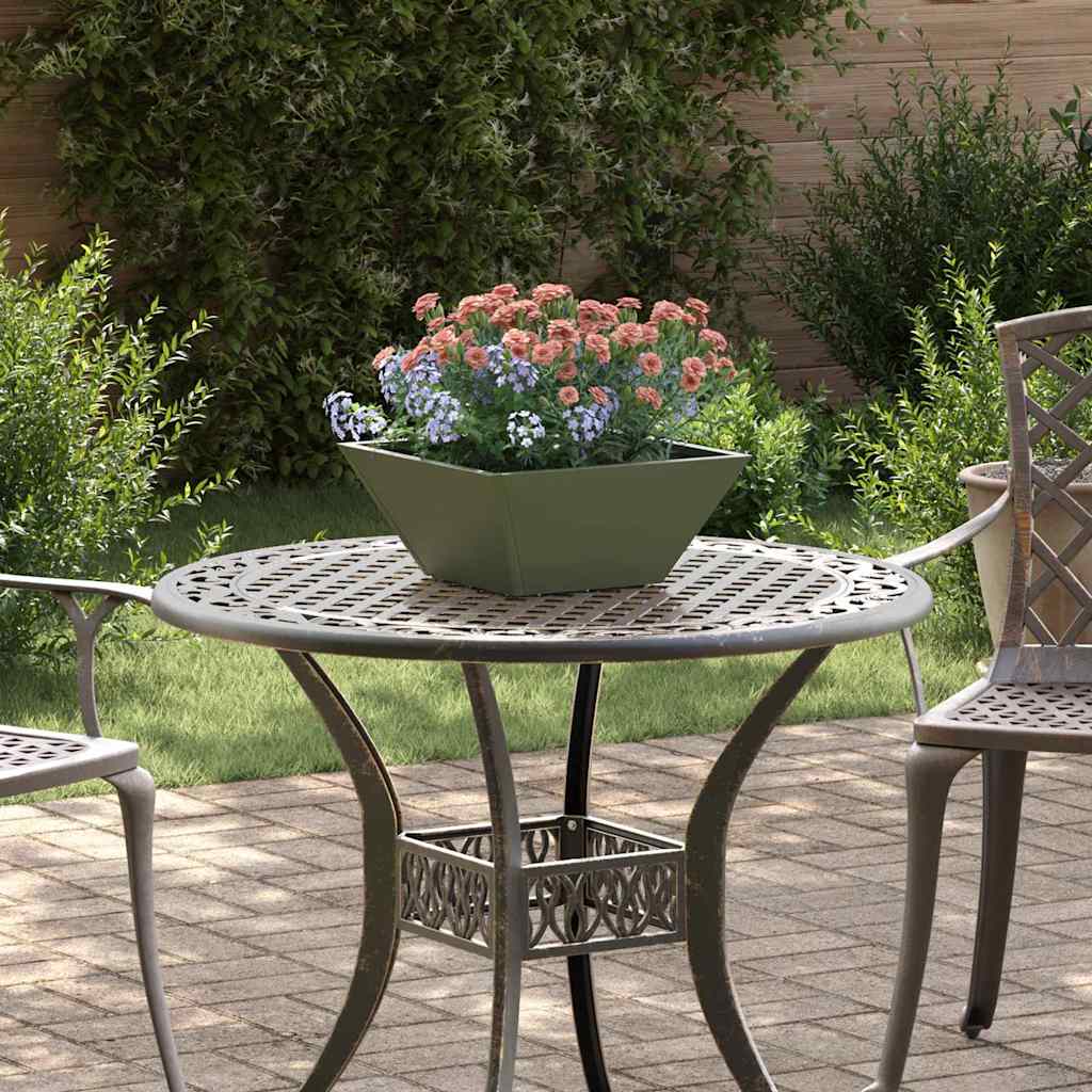 Vaso de Jardim Verde Oliva 35 x 35 x 15 cm Aço laminado a frio