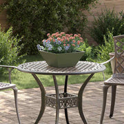 Vaso de Jardim Verde Oliva 35 x 35 x 15 cm Aço laminado a frio