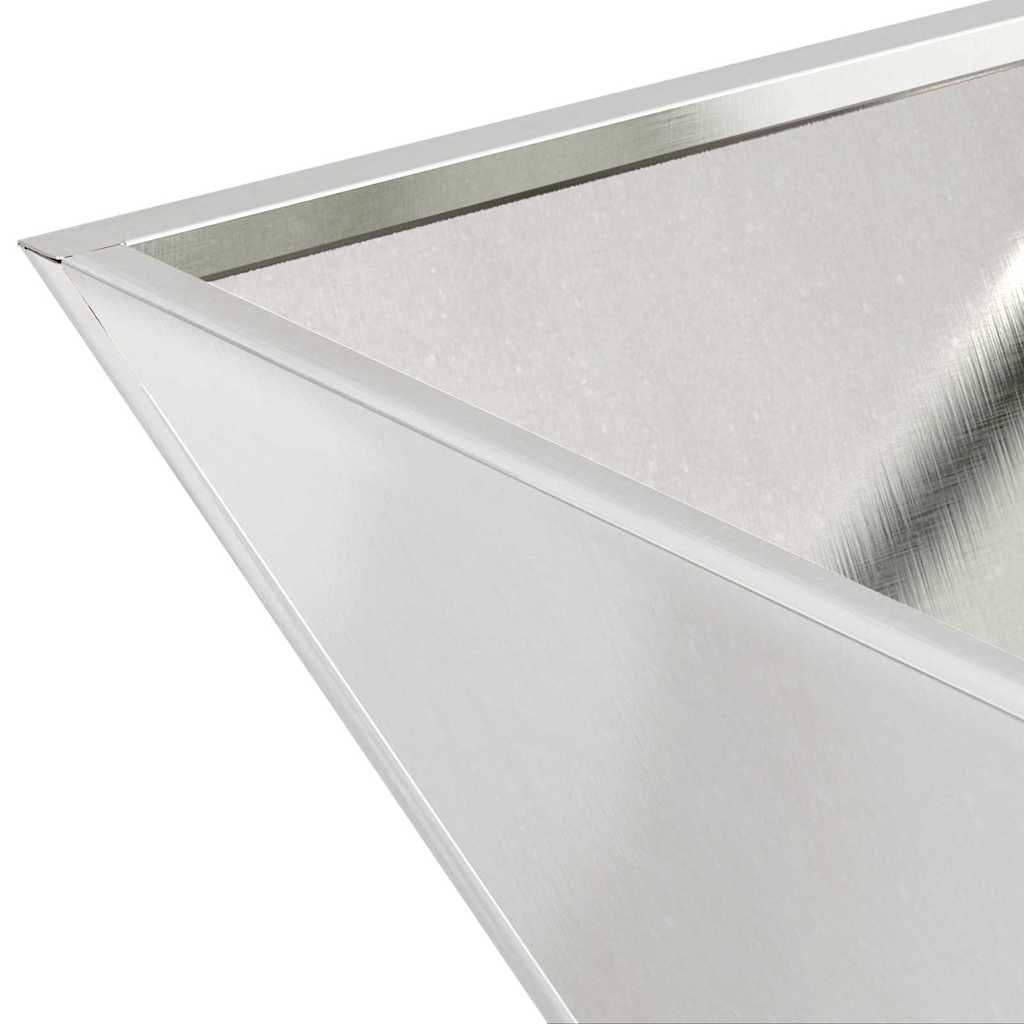 Vaso de Jardim Prateado 35 x 35 x 15 cm Aço inoxidável