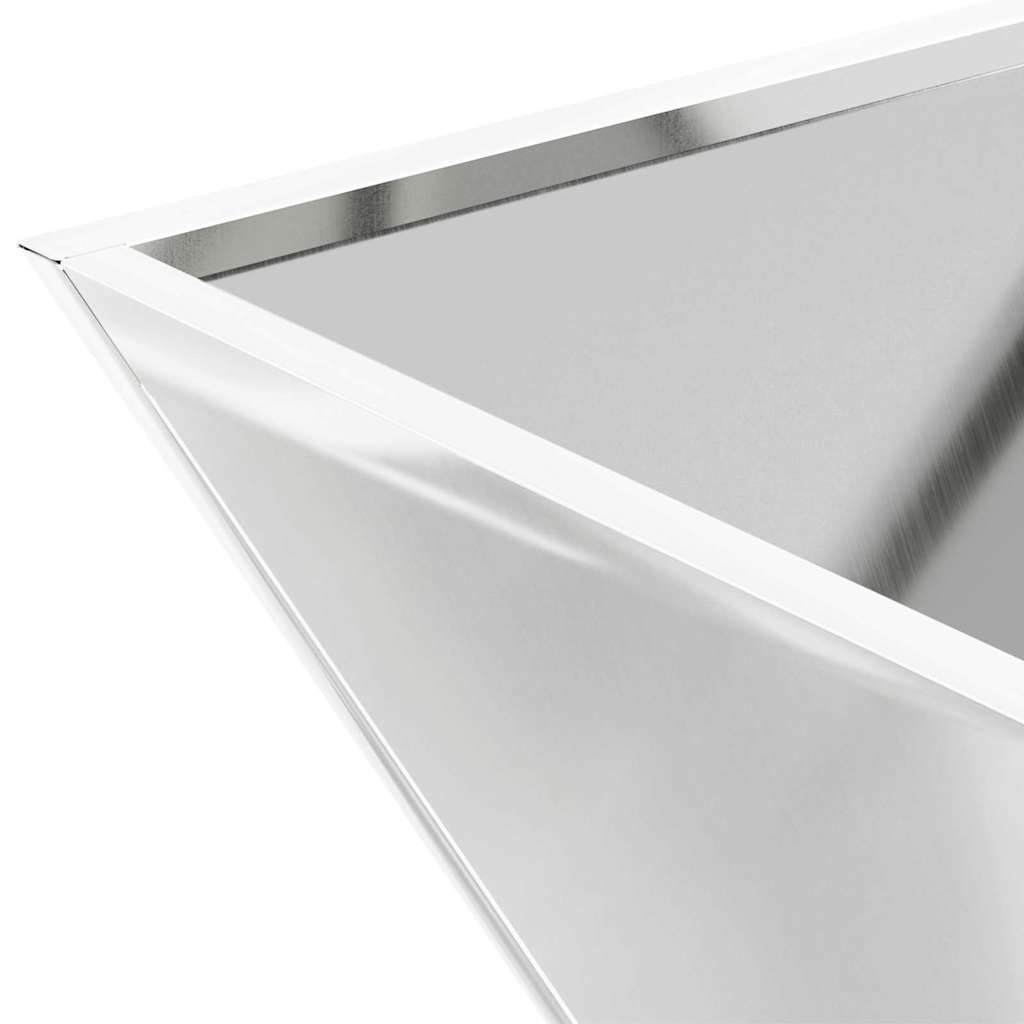 Vaso de Jardim Prateado 35 x 35 x 15 cm Aço Galvanizado