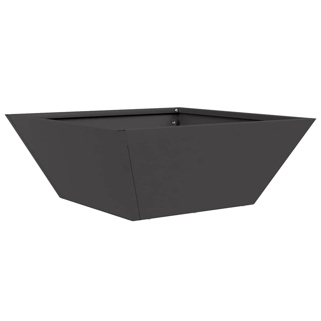 Vaso de Jardim Preto 40 x 40 x 15 cm Aço laminado a frio