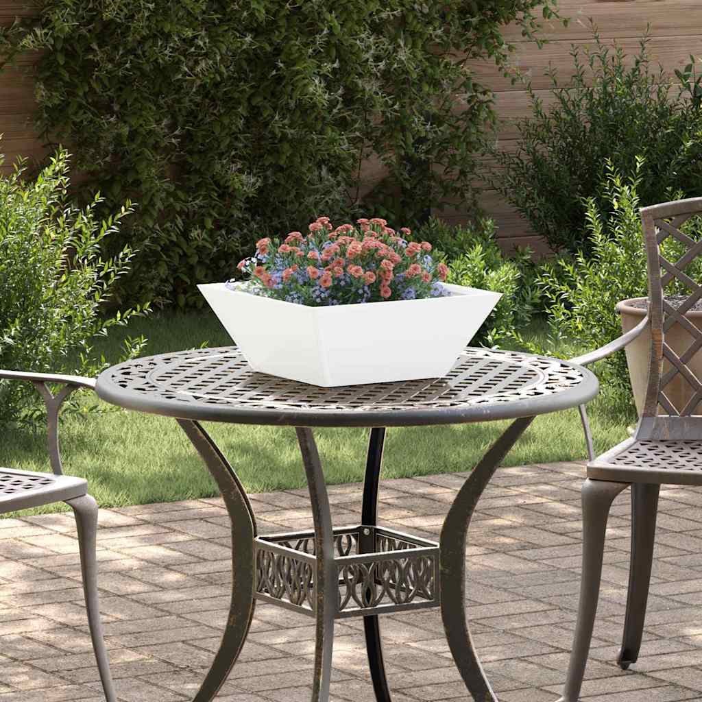 Vaso de Jardim Branco 40 x 40 x 15 cm Aço laminado a frio