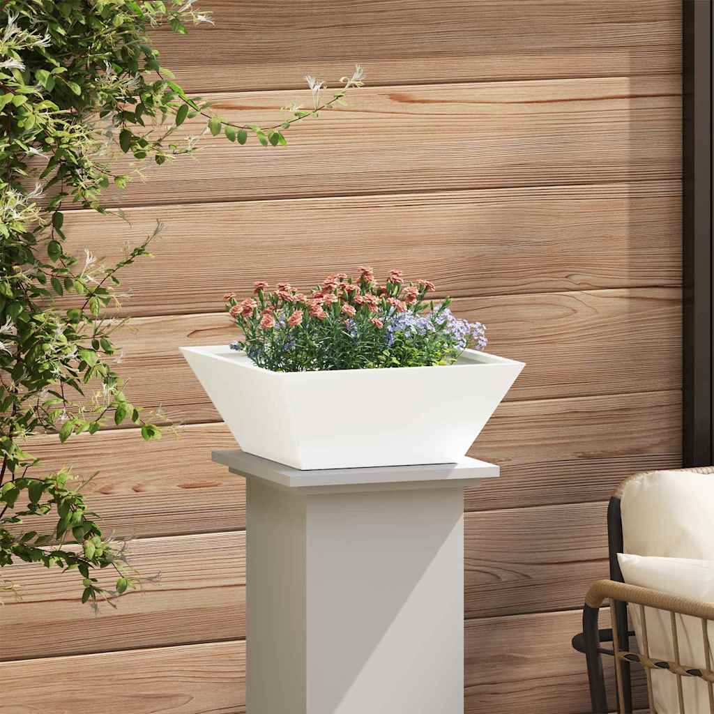Vaso de Jardim Branco 40 x 40 x 15 cm Aço laminado a frio