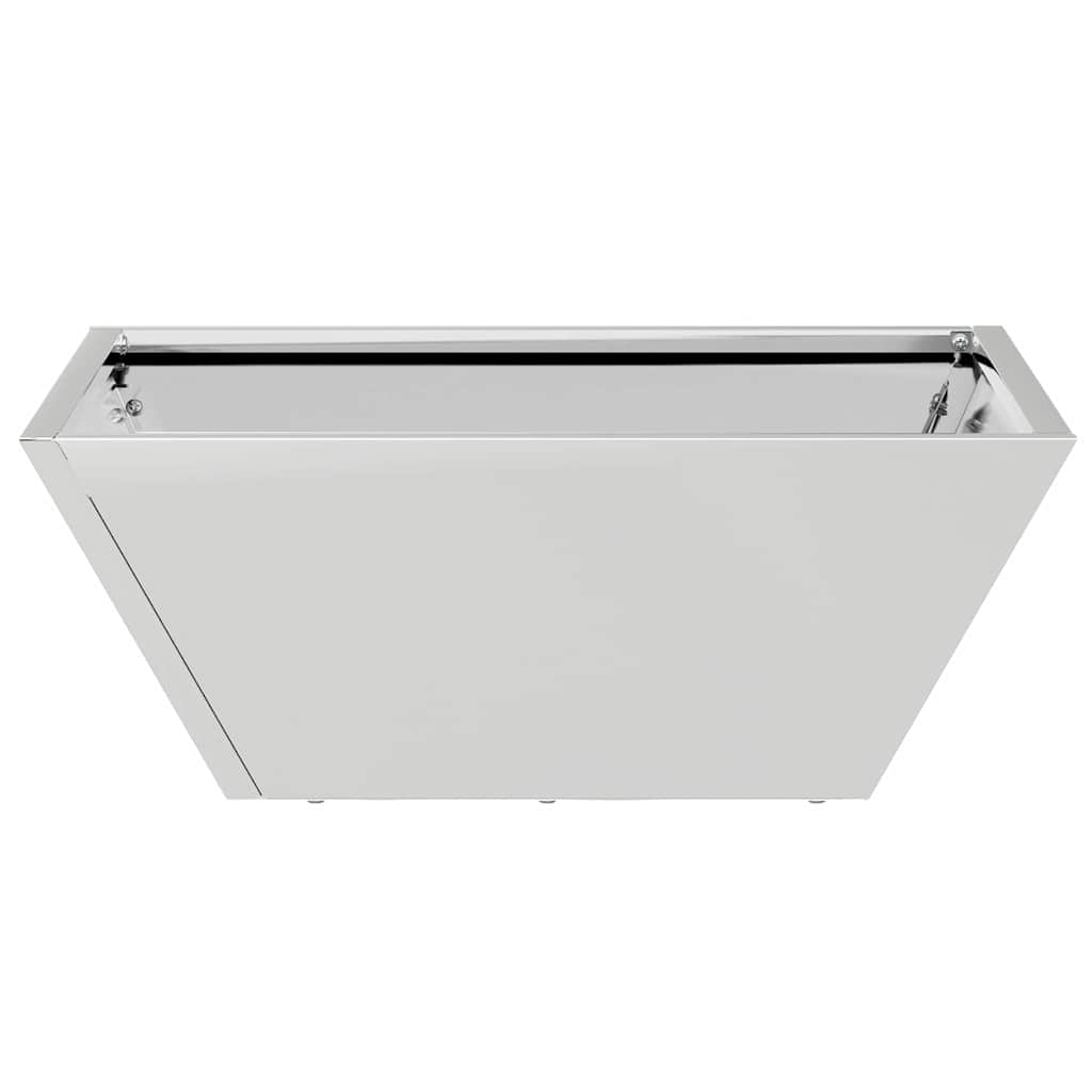 Vaso de Jardim Prateado 40 x 40 x 15 cm Aço inoxidável